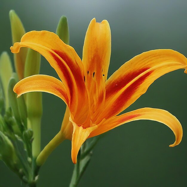 Foto hermosa flor de lirio naranja