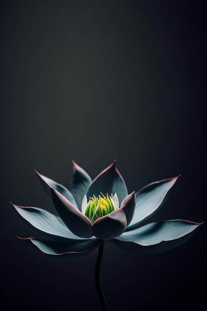 Hermosa flor de loto con fondo oscuro