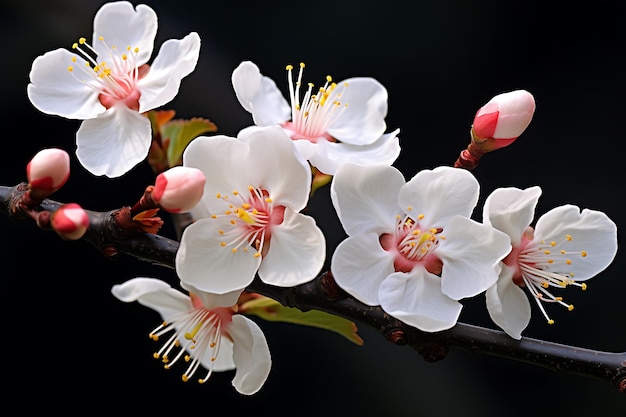 La hermosa flor del melocotón blanco