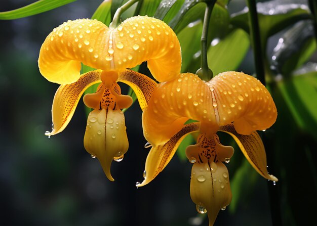 hermosa flor de orquídea en el jardín de cerca