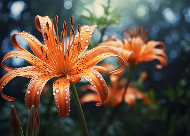 Foto hermosa flor de orquídea en el jardín de cerca