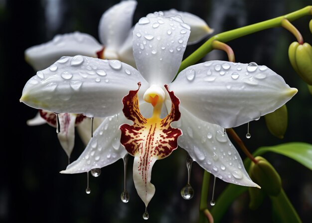 hermosa flor de orquídea en el jardín de cerca