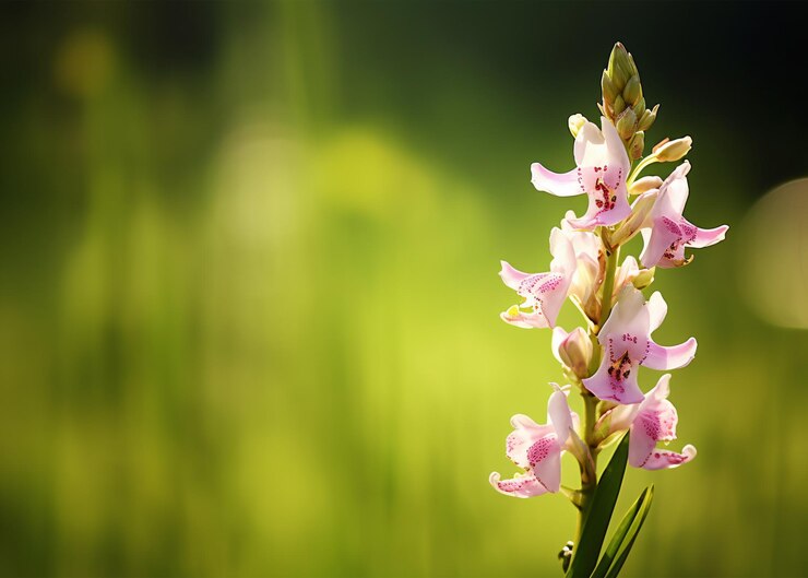 hermosa flor de orquídea en el jardín de cerca