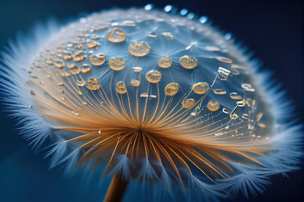 Hermosa flor sobre un fondo azul.