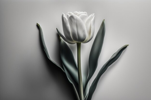 una hermosa flor de tulipán blanco