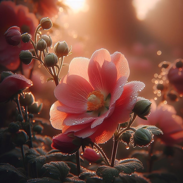 Una hermosa flor única generada por una IA realista