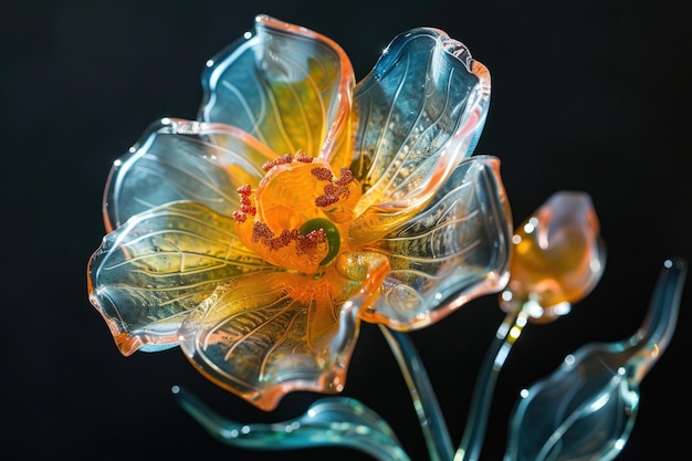 hermosa flor de vidrio