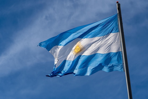 Hermosa foto de la bandera de argentina