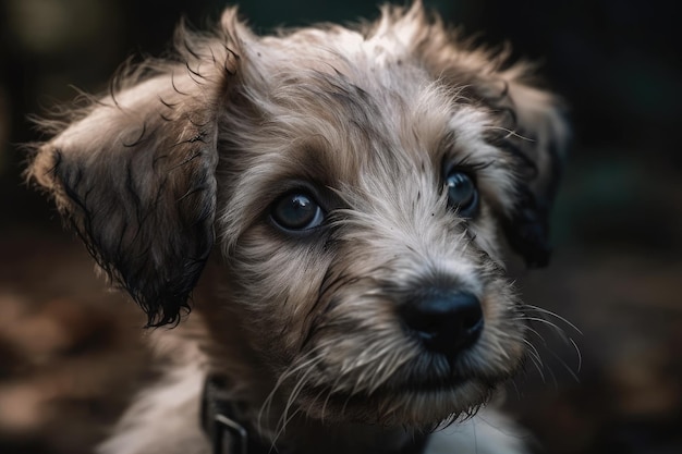 Una hermosa foto de cachorro tomada de cerca