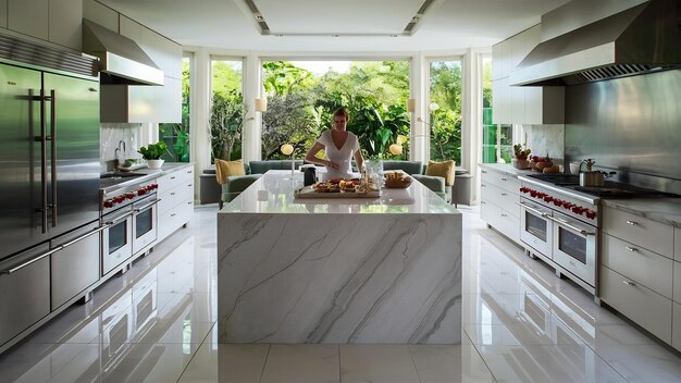 Una hermosa foto de una cocina de una casa moderna