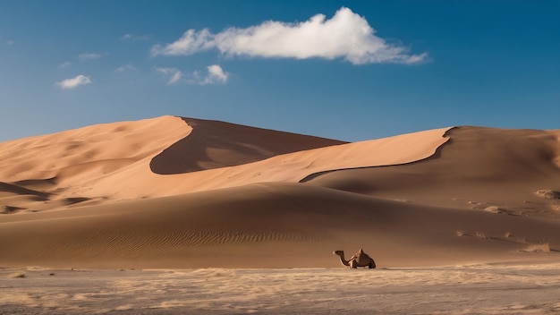 Una hermosa foto de un desierto de Namib en África con un cielo azul claro