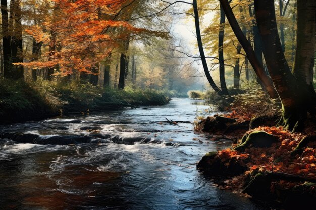 Hermosa foto de una fabulosa escena de otoño