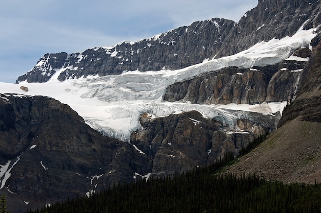 Hermosa foto de las nevadas montañas Rocosas Canadienses