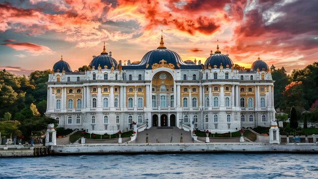 Foto una hermosa foto del palacio de dolmabahce en turquía