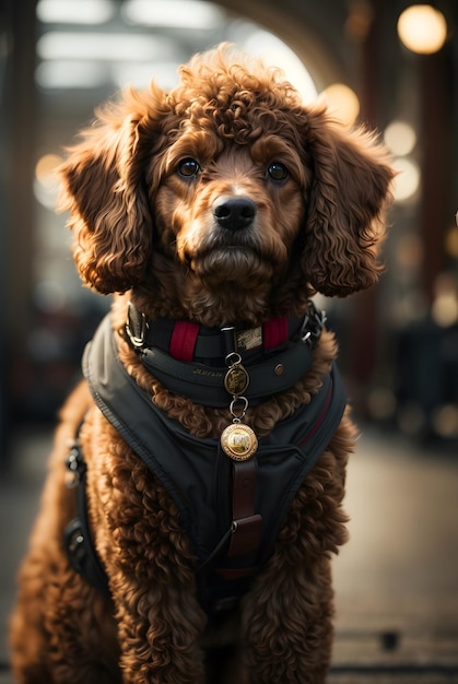 hermosa foto de perro caniche marrón