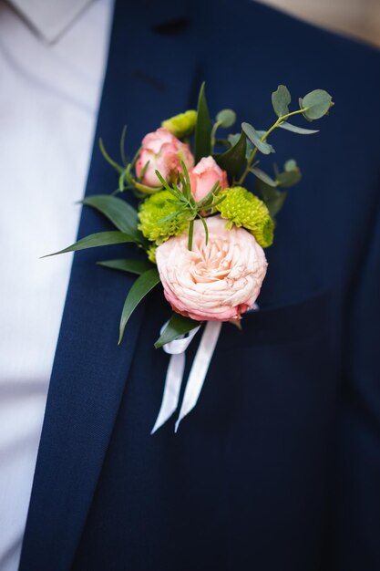 Hermosa foto primer plano ramo de flores de boda