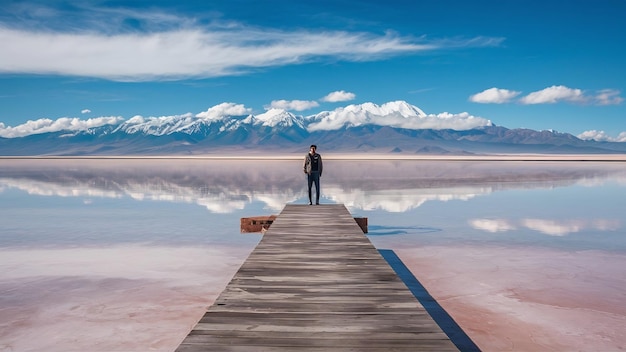 Foto una hermosa foto de la salina en la isla de incahuasi, bolivia