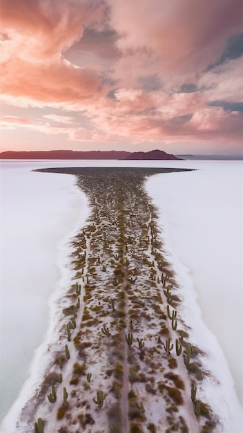 Foto una hermosa foto de la salina en la isla de incahuasi, bolivia