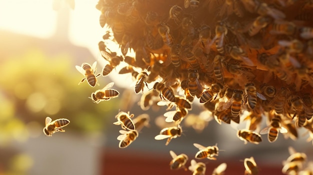 Foto una hermosa fotografía de abeja y abejas