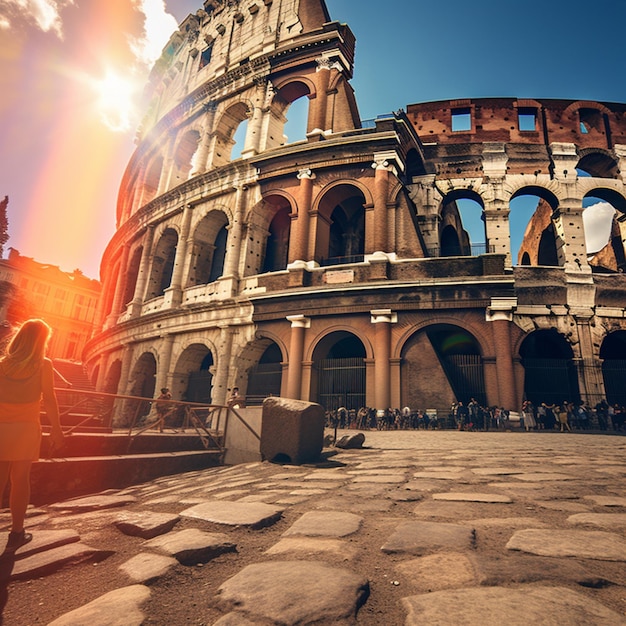 Foto hermosa fotografía del famoso coliseo romano