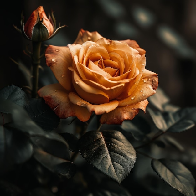 hermosa fotografía de la flor de la rosa de cerca