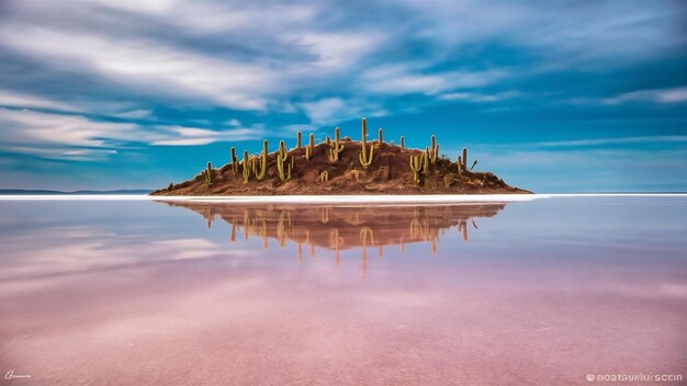 Foto una hermosa fotografía vertical de la salina en la isla de incahuasi, bolivia