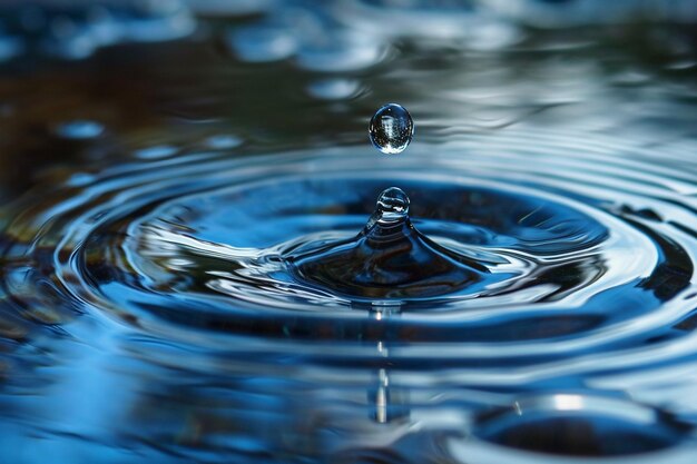 Foto una hermosa gota de agua cayendo