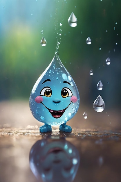 una hermosa gota de agua de lluvia