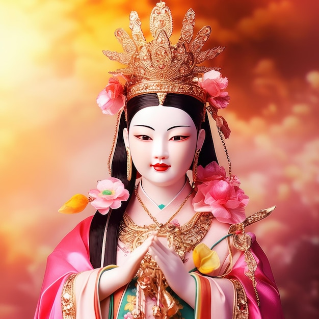 Hermosa guanyin bodhisattva IA generativa