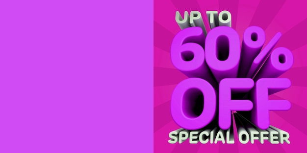 Una hermosa ilustración en 3d con banner de promoción de ventas para grandes descuentos de ventas y ofertas especiales
