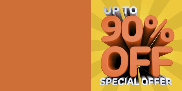 Una hermosa ilustración en 3d con banner de promoción de ventas para grandes descuentos de ventas y ofertas especiales