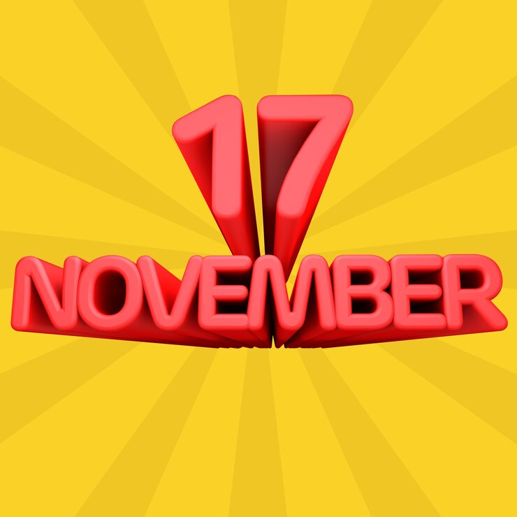 Foto una hermosa ilustración en 3d con el día de noviembre en un fondo degradado