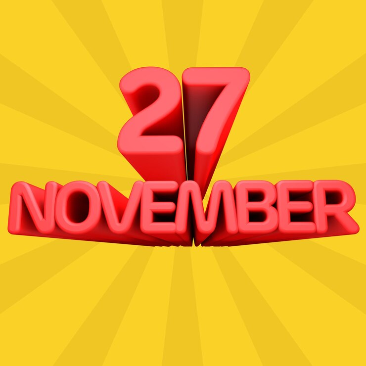Foto una hermosa ilustración en 3d con el día de noviembre en un fondo degradado