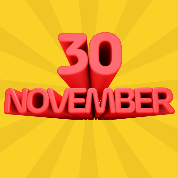 Foto una hermosa ilustración en 3d con el día de noviembre en un fondo degradado