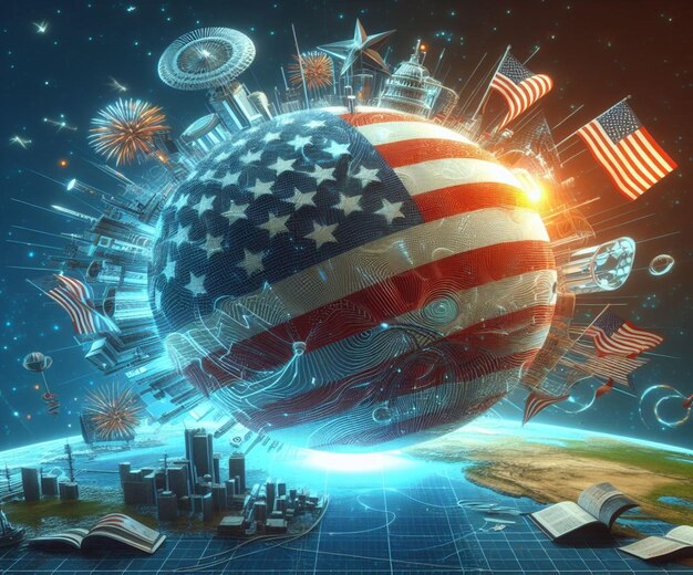 Esta hermosa ilustración 3D es generada para el Día Panamericano