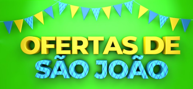 Una hermosa ilustración 3d con fondo de fiesta de junio de brasil