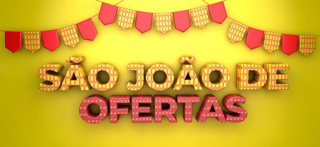 Una hermosa ilustración 3d con fondo de fiesta de junio de brasil