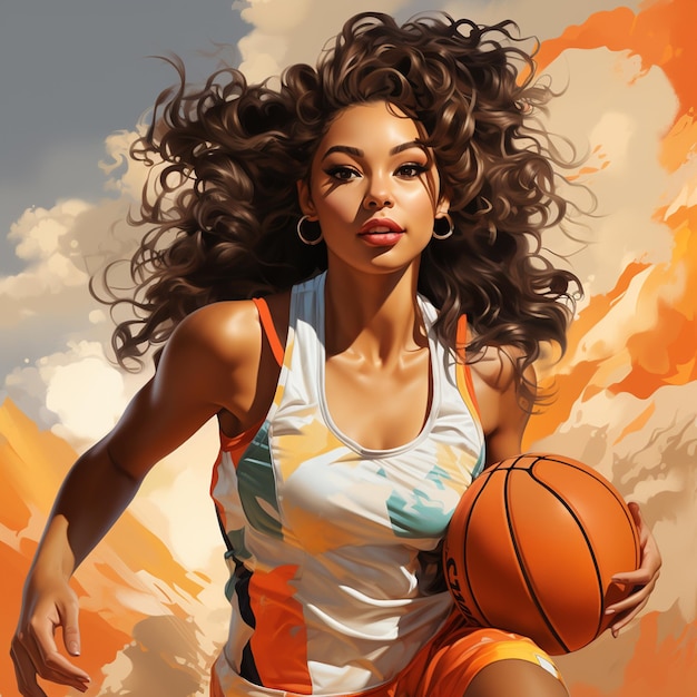 hermosa ilustración de atleta de baloncesto