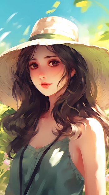 Hermosa ilustración de chica anime