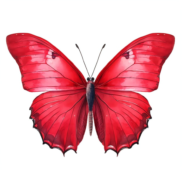 hermosa ilustración de clipart de mariposa roja