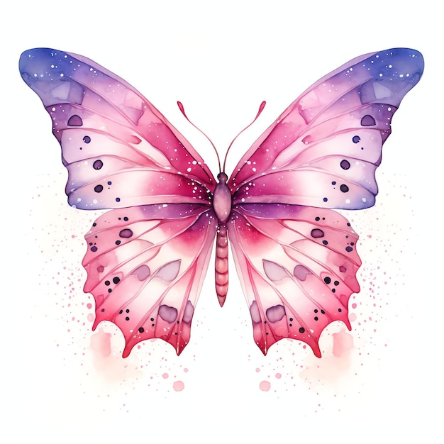 hermosa ilustración de clipart de la mariposa rosada galáctica