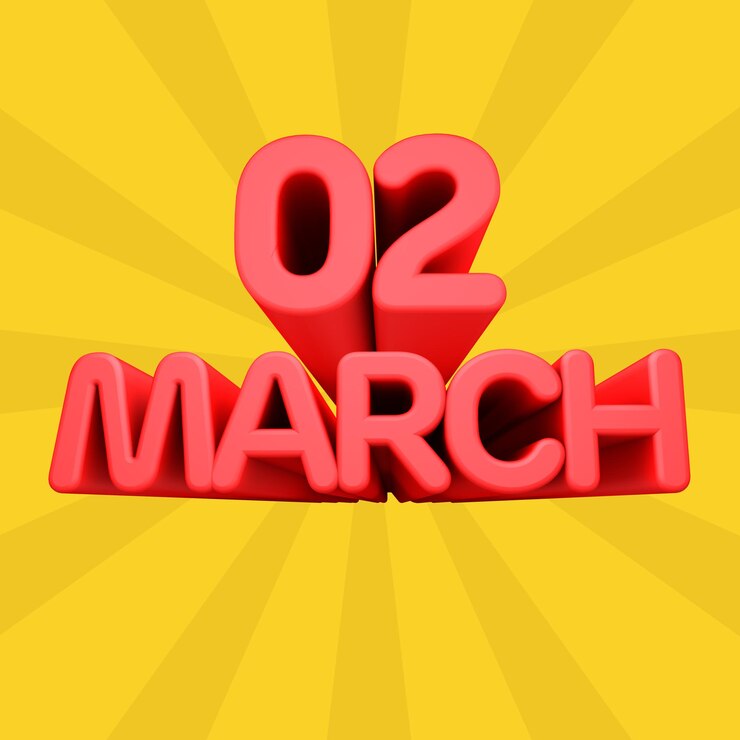 Foto una hermosa ilustración con el día de marzo sobre fondo amarillo.