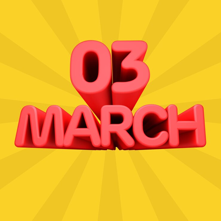 Foto una hermosa ilustración con el día de marzo sobre fondo amarillo.