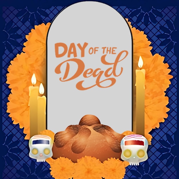 Hermosa ilustración del día de muertos altar típico del día de los muertos día del recuerdo