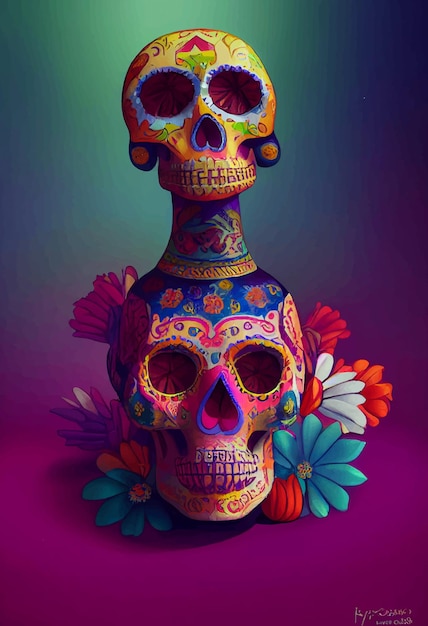 Hermosa ilustracion del dia de muertos altar tipico del dia de muertos dia del recuerdo