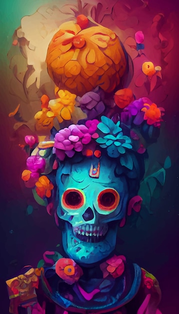 Hermosa ilustracion del dia de muertos altar tipico del dia de muertos dia del recuerdo