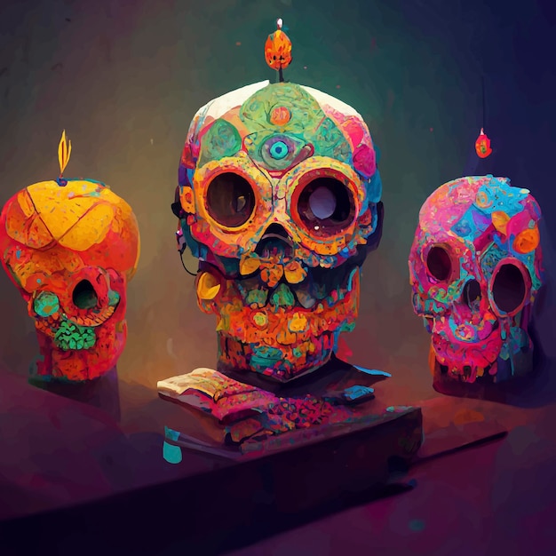 Hermosa ilustración del Día de Muertos