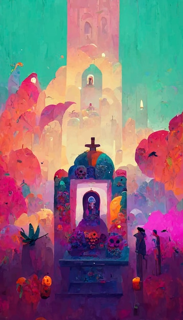 Hermosa ilustración del Día de Muertos