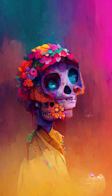 Foto hermosa ilustración del día de muertos