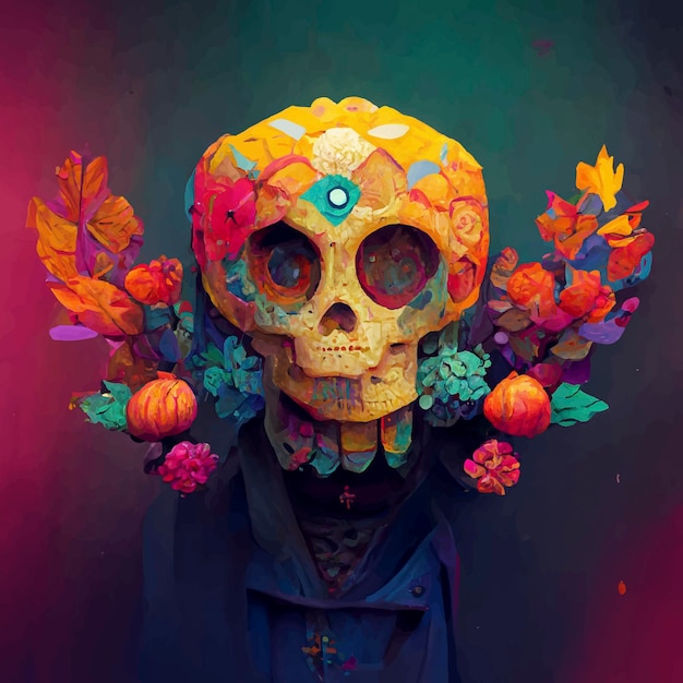 Foto hermosa ilustración del día de muertos